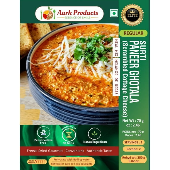Aark Surati Paneer Gotala (2 Portions) Lyophilisé Prêt à Manger