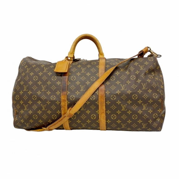 Pre-Owned Louis Vuitton Monogram Keepall Bandouliere 60 Boston Bag M41412 Brown... (Fair)