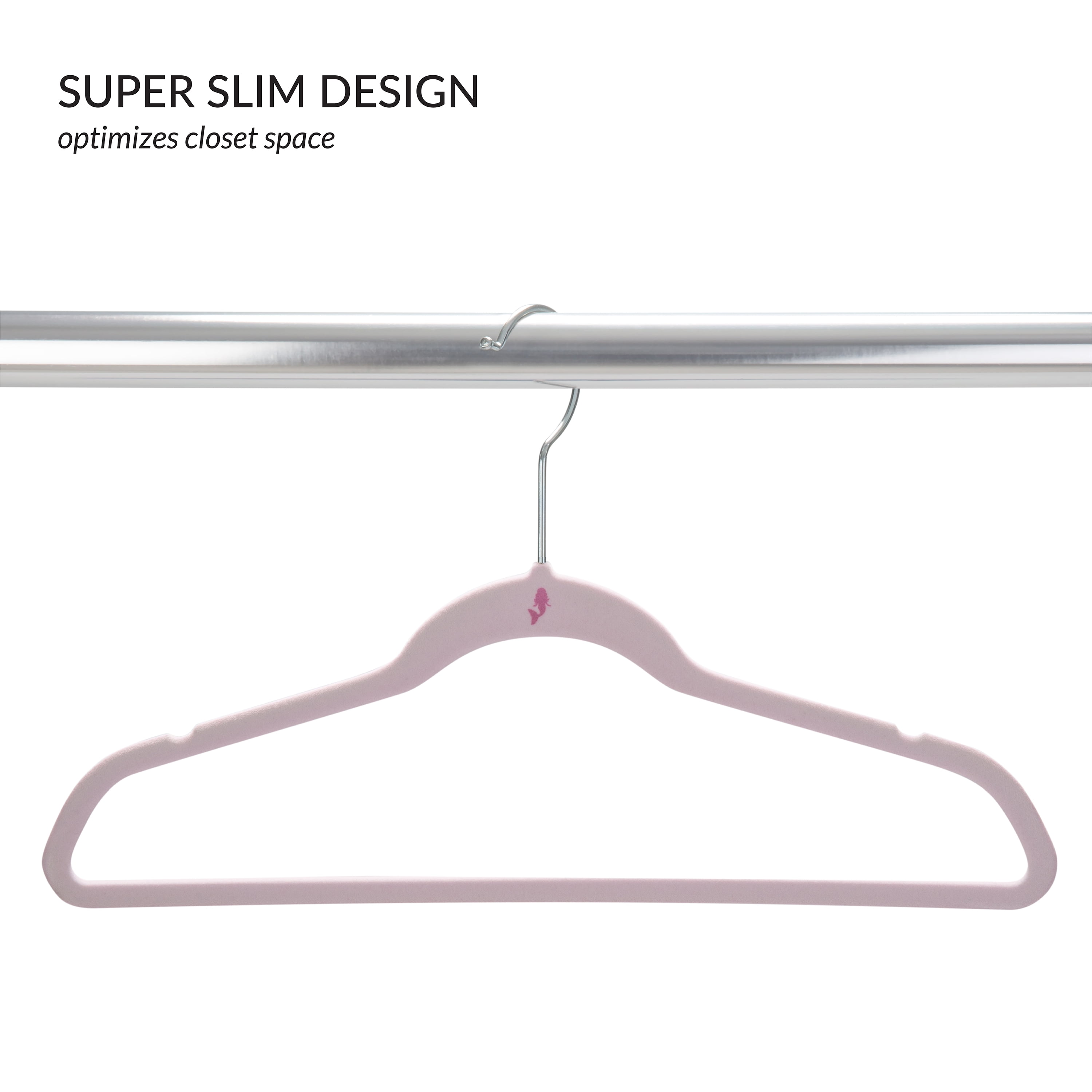 Simplify Kids 50 Pack Velvet Shirt Hangers in Blush