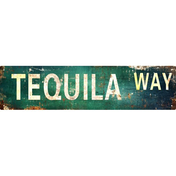 Awiszzz Letrero De Metal Vintage Retro Tequila Way Signs Elegantes Placas De Arte De Pared Para Decoración Del Hogar, Baño, Cocina, Casa Y Decoración De Pared Gótica O Como Un Cartel Único De 16.0 X 4