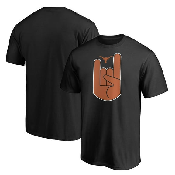 Men's  Black Texas Longhorns Hook 'Em Sign T-Shirt