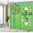 thumbnail image 5 of Ambesonne Celebration Shower Curtain, Clover Leaf Flags, 69"Wx84"L, Olive and Fern Green, 5 of 5