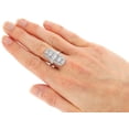 thumbnail image 2 of Vintage Five Stone Elongated Dinner Diamond Ring 2.3 Ct Diamond 14K White Gold Over, 2 of 2