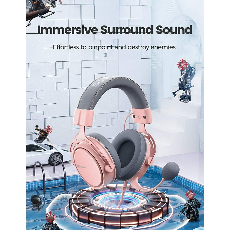Soulsens Air SE Gaming Headset with 3D Bass Xbox Over Ear Computer Headset with Noise Cancelling Mic Ultra Light Soft Memory Earpads Gaming