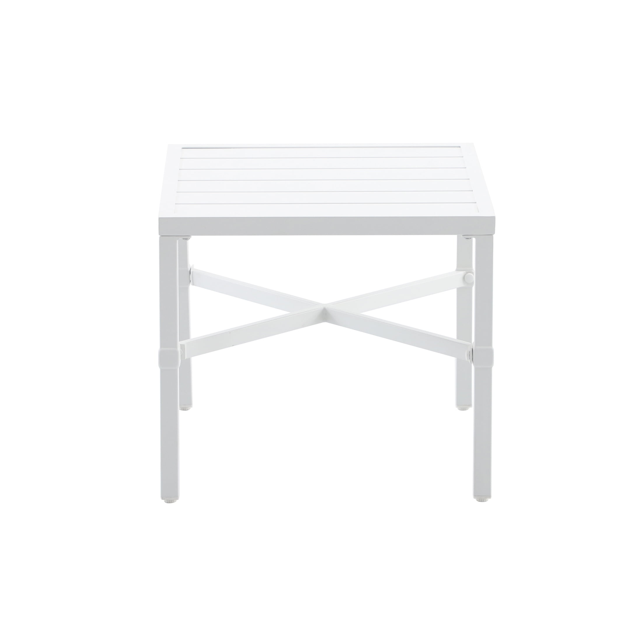 My Texas House Cambria Outdoor Steel End Table, White