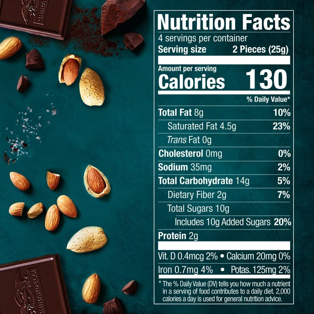 Ghirardelli Intense Dark Sea Salt Almond Dark Chocolate Bar 3.5 oz - Pack of 2