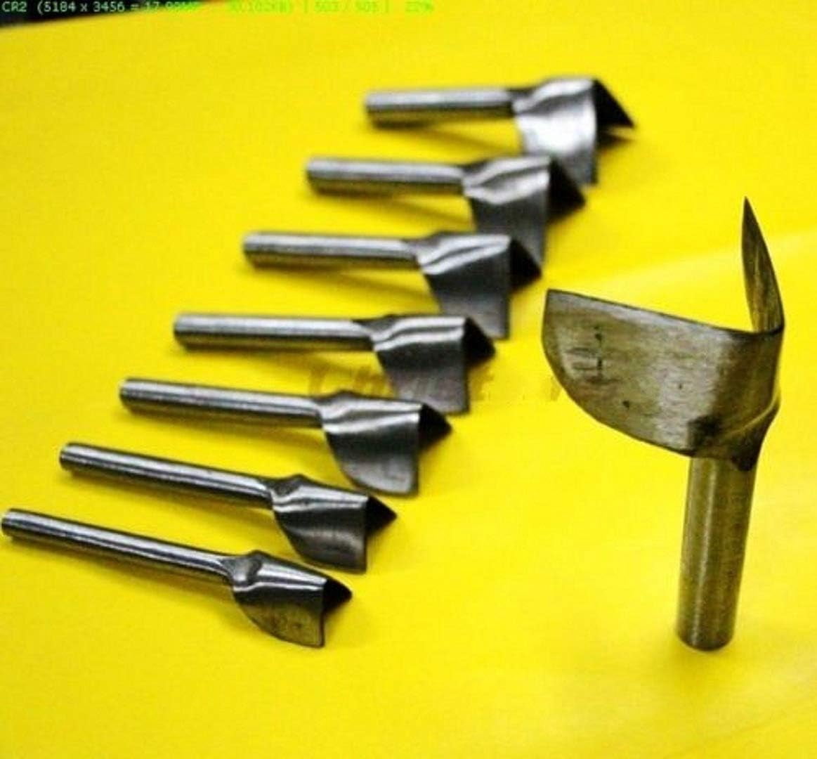 <new_title>WellieSTR V Shape English Point Strap End Punch Tool 8 Piece</new_title>