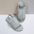 thumbnail image 2 of Xfvqtps Flat Sandals for Women Slingback Open Toe Elastic Strap Mesh Hollow out Side Cutout Breathable Lightweight Non Slip Dressy Casual Summer Sandals Gray, 2 of 6
