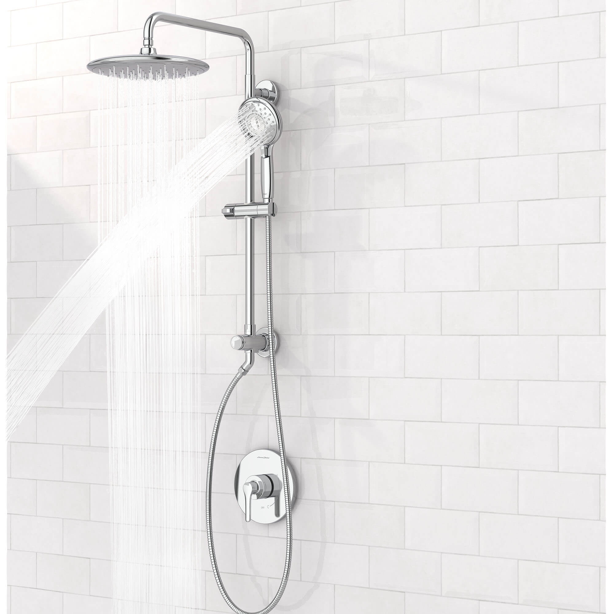 1.8 GPM Four Function Wall Mount Wave Sensor Shower Head with Temp LED  Chrome - Tosca