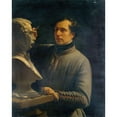 thumbnail image 2 of Alexis-Joseph Pérignon 20x24 Black Ornate Framed Double Matted Museum Art Print Titled: Jean-Pierre Dantan (1800-1869), Sculptor, Modeling the Bust of Perignon (1848), 2 of 5
