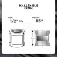 thumbnail image 4 of Supply Giant CNMS0034 1/2"""" Acoplamiento recto izquierdo/derecho de hierro maleable negro"", 4 of 5