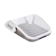 thumbnail image 2 of Dog Potty Toilet Training Tray - Portable Multifunctional Mesh Puppy Training Toilet Pad Holder, with Bafflel for Small Dogs Puppies, Gray, 2 of 6