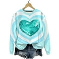 thumbnail image 4 of YueHuiYing Valentine Lover's round-neck Sweatshirt for Womens Love Heart Grahic Long Sleeve Shirt Casual Valentines Gifts Pullover Tops, 4 of 9