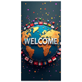 thumbnail image 2 of LUUFILx Welcome World Map Background Banner Multinational Flags Backdrop Global Event Decor International Conference Festive Gathering Cultural Celebration, 2 of 9