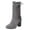 Grey, variant on B91xZ Women’s Combat Boots Mid Calf Low Kitten Heel Suede Pointed Toe Stretch Fall Fashion Dressy Booties,Black 6.5