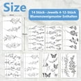thumbnail image 2 of 3D Tattoos, Custom Tattoos For Women And Kids, Waterproof Temporary Tattoos, Temporary Tattoos Set, Small Flower Tattoos For Face, Neck, Arms, Feet, Safe Ink Fake Tattoos, Realistic Designs, 14 Sheets, 2 of 7