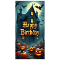 thumbnail image 6 of Halloween Themed Happy Birthday Banner with Pumpkins Bats and Haunted House Background Party Decoration Photography Prop Backdrop for Birthday Parties Halloween Events and Themed Celebrations, 6 of 7
