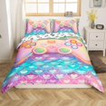 thumbnail image 2 of Juego de Funda Nórdica King Size,Juego de Cama Princesa Corazón de Amor Escamas de Sirena,Niñas, 2 of 6