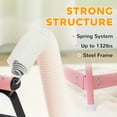 thumbnail image 4 of Pink Spring Rocking Horse for Kids 3-8 Years, Plush Ride on Horse with Sounds and Foot Stirrups, Interactive Neighing Toy with Steel Frame, 28.3L x 20.5W x 29.5H, 4 of 8