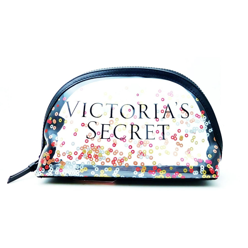 Victoria's Secret Victoria's Secret Clear Confetti Plastic Cosmetic Bag with Zipper Walmart
