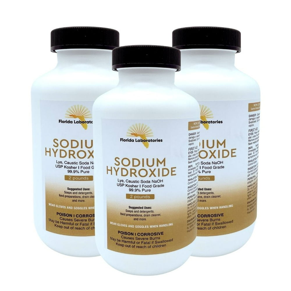 Sodium Hydroxide 99.9 Pure Food Grade Beads Caustic Soda lye 6 Lbs