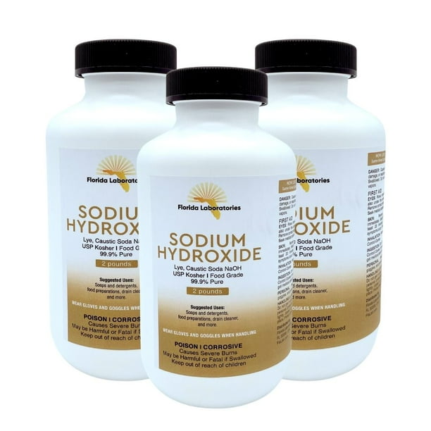 Sodium Hydroxide 99.9 Pure Food Grade Beads Caustic Soda lye 6 Lbs