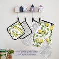 thumbnail image 5 of Lemons and Leaves 5 Pcs Kitchen Set Heat Resistant Oven Mitts and Non-Slip Pot Holders with Adjustable Cooking Apron, 5 of 6