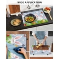 thumbnail image 5 of Large Induction Cooktop Protector Mat Easter Bunny Stove Top Covers for Electric Stove, Spring Easter Eggs Floral Blue Woodn Decorative Stove Burner Cover Mats, Glass Top Stove Cover, 5 of 7