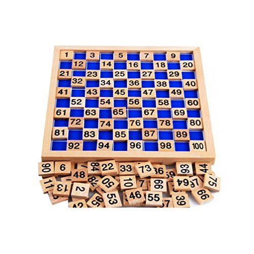 Wooden Toys Hundred Board Montessori 1-100 Consecutive Numbers Wooden Educational Game for Kids