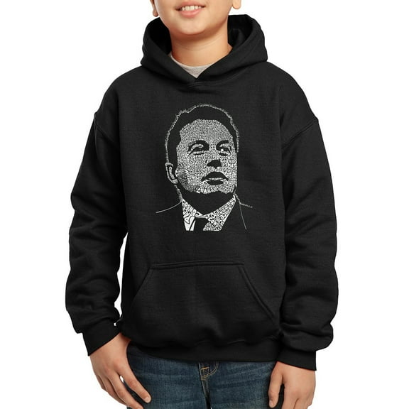 Boy's Word Art Hooded Sweatshirt - Elon Musk