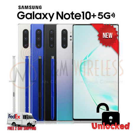 Pre-Owned Samsung Galaxy Note 10+ Plus 5G SM-N976U 256GB Blue (US Model) - AT&T Unlocked Cell Phone (Refurbished: Like New)