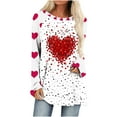 thumbnail image 2 of Aqestyerly T-Shirt à Manches Longues Décontracté pour Femmes, Imprimé Amour, Col Rond, Ample, 2 of 4