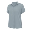 thumbnail image 5 of Women's Cotton Linen Tunic V Neck Short Sleeve Blouse Summer Casual Wear, 5 of 9