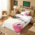 thumbnail image 3 of Erosebridal Leopard & Pink 8 Ball Print Twin Sheet Sets, Sports Monogram Bedding for Girls, 1 Flat Sheet, 1 Fitted Sheet and 1 Pillowcase, 3 of 6