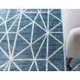 thumbnail image 6 of Rugs.com Lattice Trellis Collection Rug – 5 Ft Round Blue Low-Pile Rug Perfect For Kitchens, Dining Rooms, 6 of 9
