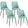 thumbnail image 1 of HOMCOM Ensemble de 4 Chaises de Salle à Manger, Chaise d'Appoint en Velours, Vert Pâle, 1 of 10