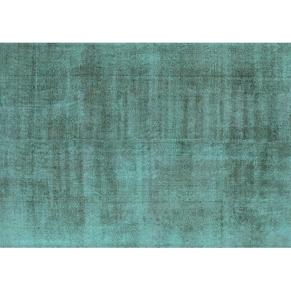 Ahgly Company Indoor Rectangle Oriental Turquoise Blue Industrial Area Rugs, 5' x 8'