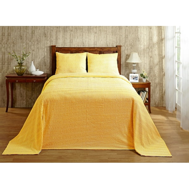 Better Trends Natick Twin Bedspread 81 in. X 110 in. Yellow Walmart
