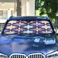 thumbnail image 4 of Universal Fit Accordion Auto Sunshade Windshield Sunshade 57'' x 31.5'' Geometric Stars, 4 of 8