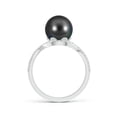 thumbnail image 2 of ANGARA Tahitian Cultured Pearl Bypass Ring with Diamond Halo in 14K White Gold for Women | June Birthstone, Birthday, Anniversary, Jewelry Gift for Women | Pearl Ring, 2 of 8