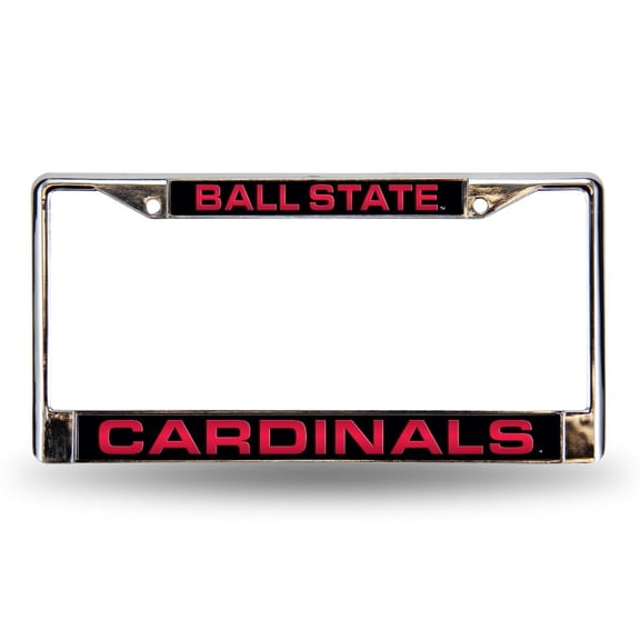Ball State Cardinals Chrome Metal Laser Cut License Plate Frame