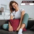 thumbnail image 5 of 26" x 26" Throw Pillow - AZ Maroon: 2 PCS / 4 Sided. Luxurious Premium Down Alternative Fill w/ Reversible Cover Microsuede/Microplush Fabric. Forever Fluffy, Beautiful & Supportive. Soft & Comfy., 5 of 9