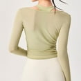 thumbnail image 4 of Women Wrap Tie Top Long SLeeve Ballet Workout Yoga Shirt Blouses,Women's Tie Wrap Top Long Sleeve Deep V Neck Crop Shirt Slim Fit Dance Bolero Fairy Yoga Workout Blouse, 4 of 8