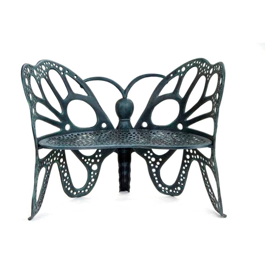 Outdoor Butterfly Bench, Antique