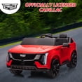 thumbnail image 3 of 2 Seater Ride on Car for Kids 24V Licensed Cadillac Electric Car Toy Toddlers Battery Powered Ride on Truck with 2.4G Remote Control, Full-Wheel Suspension, Music, LED Lights, Red, 3 of 8