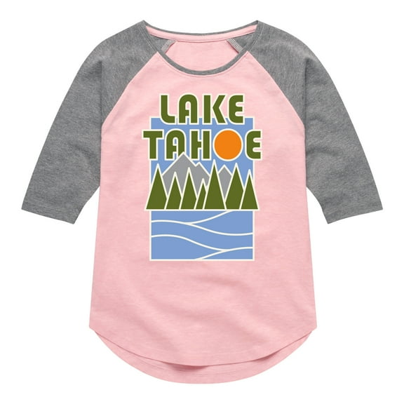 Instant Message - Lake Tahoe - Toddler & Youth Girls Raglan Graphic T-Shirt