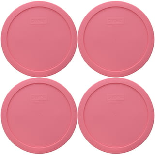 Pyrex 7212 11-Cup Glass Food Storage Dish and 7212-PC Berry Pink Lid Cover (2-Pack)