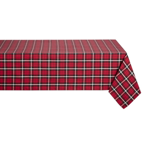 DII Glad Tidings Plaid Tablecloth, 60x84 Inches, Cotton, Machine Washable