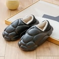 thumbnail image 3 of Aayomet Slippers for Men Indoor and Outdoor Warm Home Plush Soft Bottom Comfortable Flat Cotton Slippers (Black, 10.5), 3 of 5