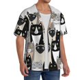 thumbnail image 4 of Wukai Colors Cats Men's Casual Short-Sleeve Button Down Shirt - Lightweight Summer Dress Shirt for Daily Wear-3X-Large, 4 of 7